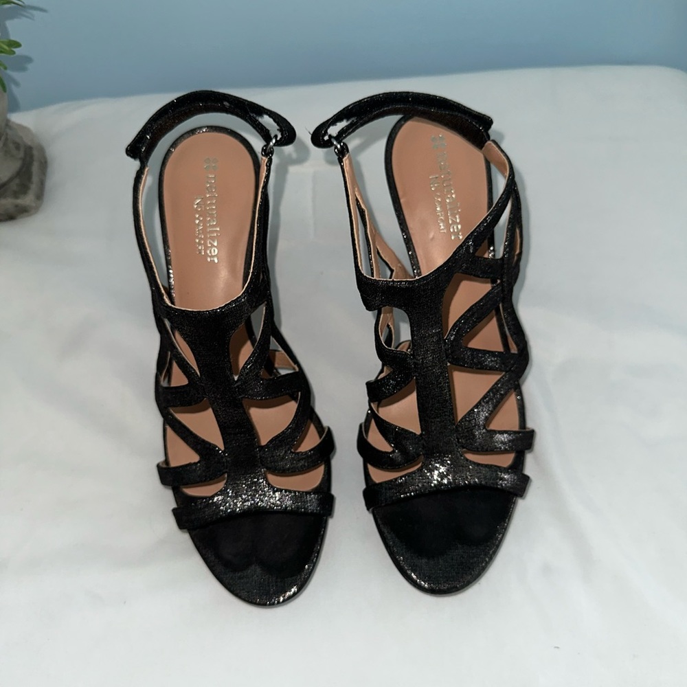 Black Metallic Heels